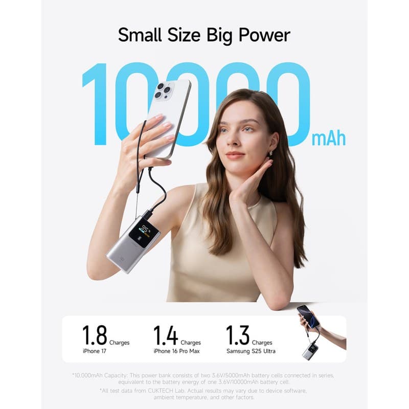 CUKTECH 10 Mini 10000mAh 55W Pocket Power Bank thumbnail 7
