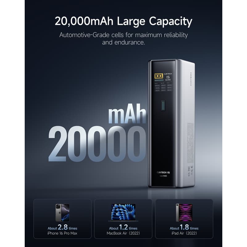 CUKTECH 15 Power Bank 20000mAh 165W Laptop Charger thumbnail 4